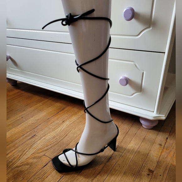 Nasty Gal The Thrill of the Lace-up Heels, VGUC, Size 4 UK/ 6 US - Picture 9 of 10